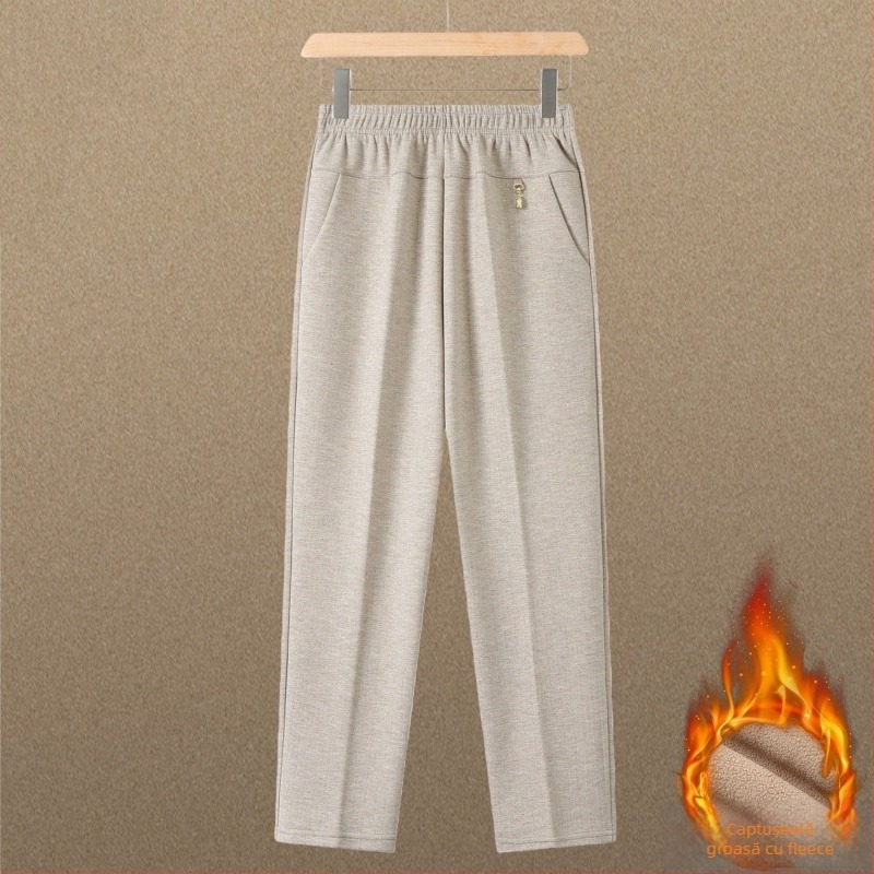 Pantaloni de iarnă pentru femei, talie înaltă, drepti, largi, 2025