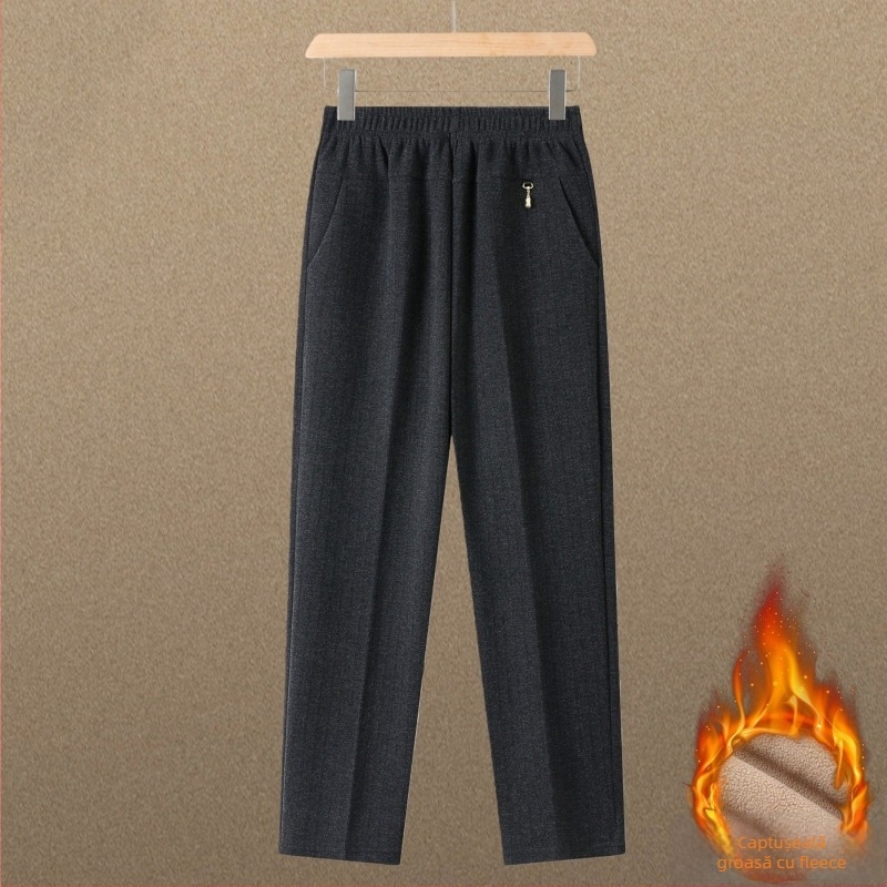 Pantaloni de iarnă pentru femei, talie înaltă, drepti, largi, 2025