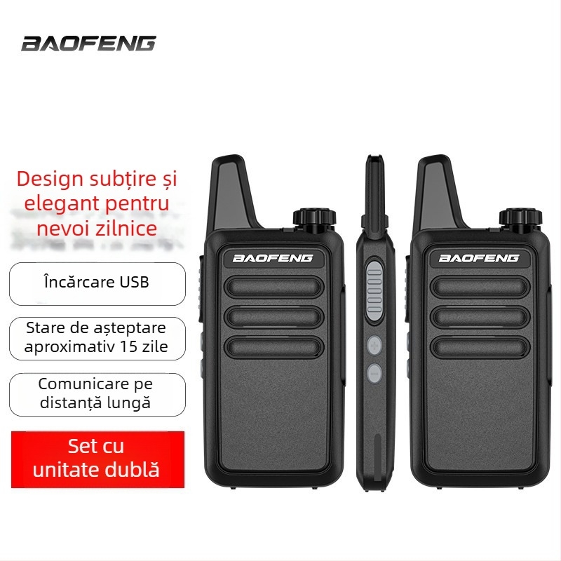 BF-888S PLUS stație radio portabilă analogică, set dublu, 5W, 16 canale, rază de 5–10 km
