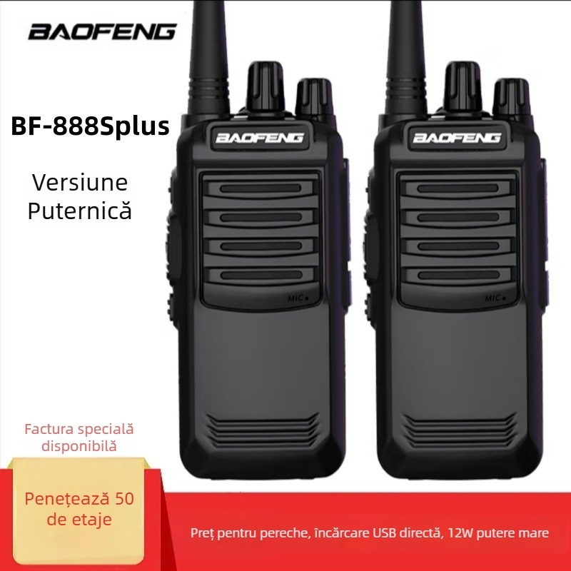 BF-888S PLUS stație radio portabilă analogică, set dublu, 5W, 16 canale, rază de 5–10 km