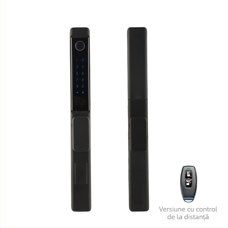 Delroy F9 Lacăt inteligent pentru uși glisante cu amprentă — construcție din aluminiu, stocare 50 amprente, peste 100000 de deblocări, scanare 0,1 s, alimentare DC