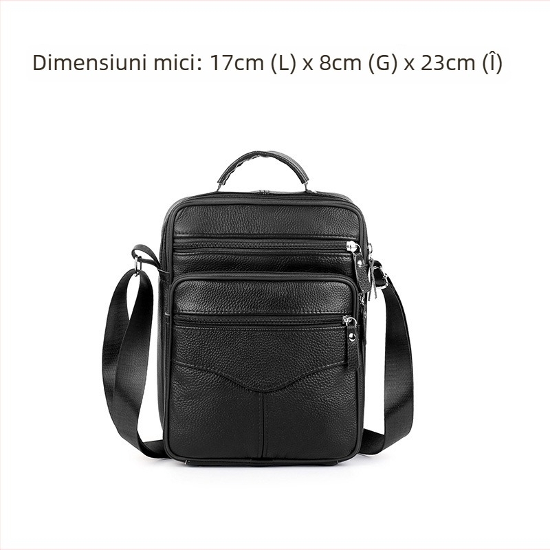 Geantă de umăr pentru bărbați din piele naturală | Piele de vită de prim strat | Căptușeală din piele | Pentru călătorii de afaceri | Respirabilă, Impermeabilă, Foarte ușoară, Rezistentă la uzură