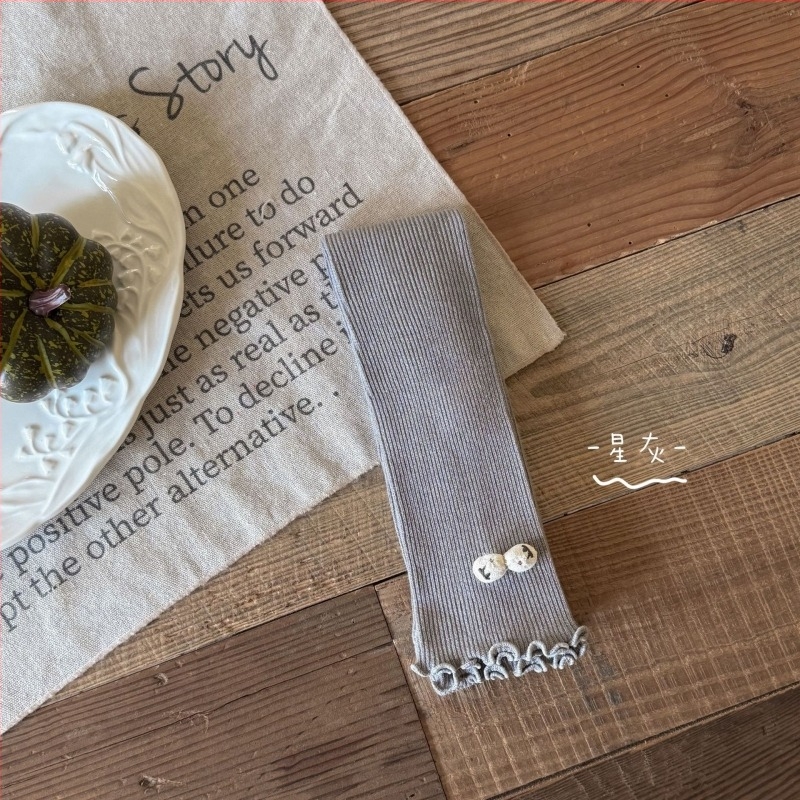 Colanți tricot pentru fetițe, toamnă, talie înaltă, lungime 9/10, 80% bumbac pieptănat