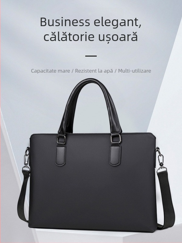 Geantă de documente pentru afaceri, impermeabilă, material film 900D, căptușeală poliester, curea crossbody, model solid, Iarna 2024, A Mountain