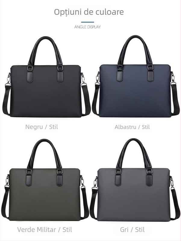 Geantă de documente pentru afaceri, impermeabilă, material film 900D, căptușeală poliester, curea crossbody, model solid, Iarna 2024, A Mountain