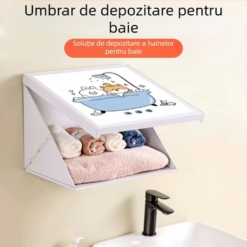 Raft de depozitare pentru baie - impermeabil, pliabil, 1 nivel, din plastic, încărcare 1–5 kg