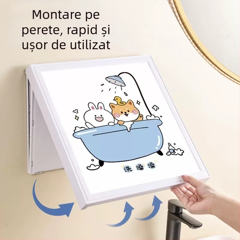 Raft de depozitare pentru baie - impermeabil, pliabil, 1 nivel, din plastic, încărcare 1–5 kg