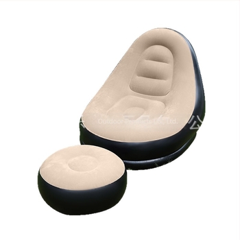 Canapea gonflabilă de exterior cu suport pentru picioare, PVC portabil Hui Le, pentru 1 persoană, 1,9 kg, pompă de aer