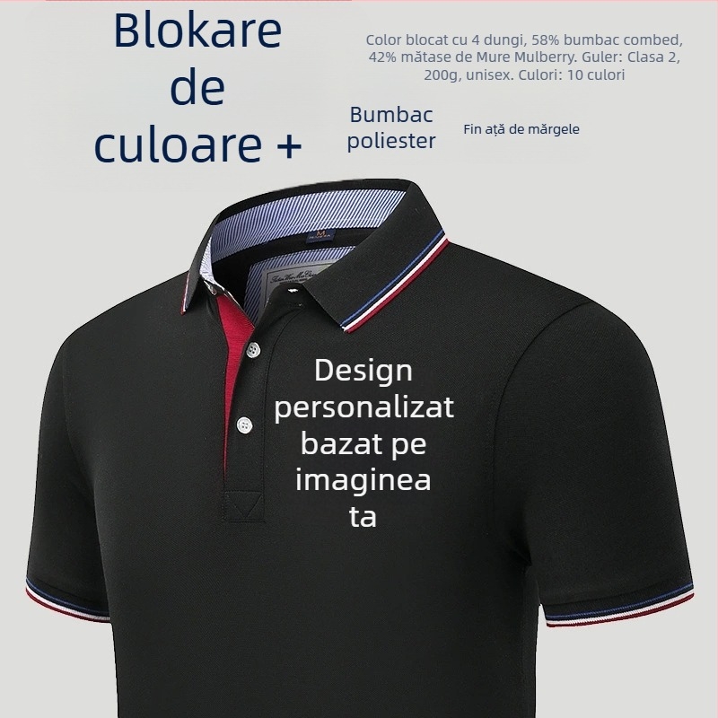 Tricou polo – stil lejer, mânecă scurtă, croială lejeră, bumbac (58%)
