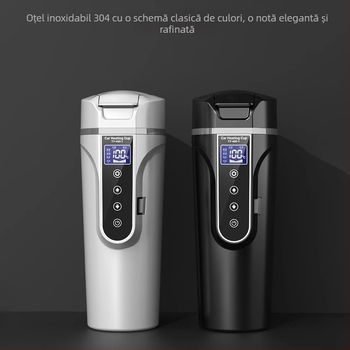 Ceainic electric montat în mașină, 12V pentru autoturisme, 24V pentru camioane, ceainic portabil izolat pentru apă fierbinte