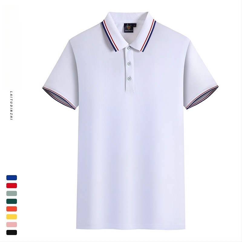 Tricou polo cu logo publicitar brodat, mâneci scurte, bumbac, croială mulată, vară, pentru lucru