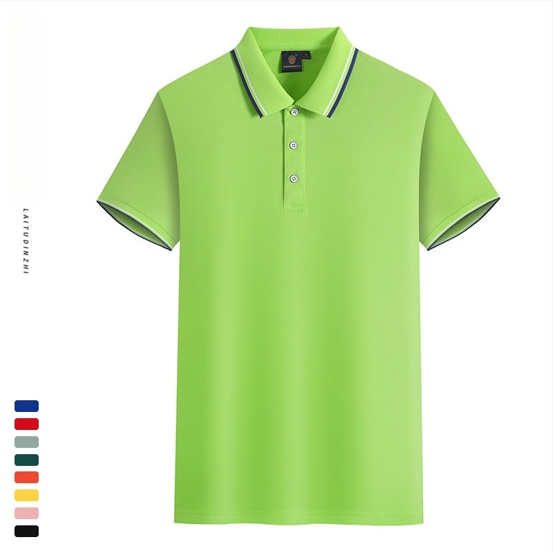 Tricou polo cu logo publicitar brodat, mâneci scurte, bumbac, croială mulată, vară, pentru lucru