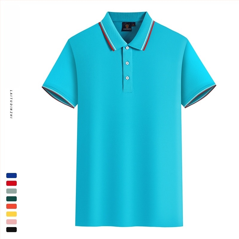 Tricou polo cu logo publicitar brodat, mâneci scurte, bumbac, croială mulată, vară, pentru lucru