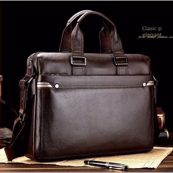 Geantă de afaceri din PU, căptușeală din piele de vacă, design crossbody/la mână, capacitate mare, potrivită pentru călătoriile de afaceri