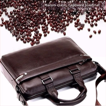 Geantă de afaceri din PU, căptușeală din piele de vacă, design crossbody/la mână, capacitate mare, potrivită pentru călătoriile de afaceri