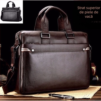 Geantă de afaceri din PU, căptușeală din piele de vacă, design crossbody/la mână, capacitate mare, potrivită pentru călătoriile de afaceri