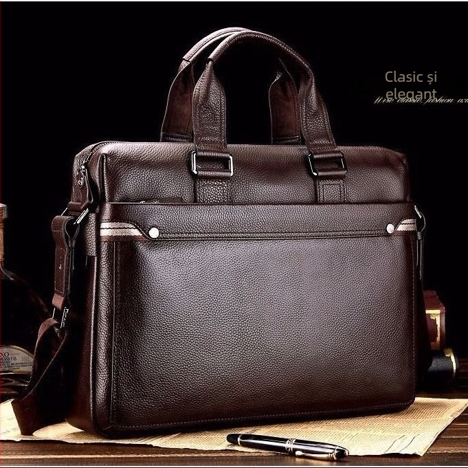 Geantă de afaceri din PU, căptușeală din piele de vacă, design crossbody/la mână, capacitate mare, potrivită pentru călătoriile de afaceri