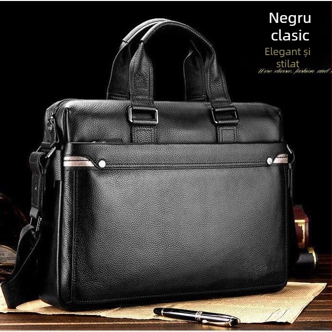 Geantă de afaceri din PU, căptușeală din piele de vacă, design crossbody/la mână, capacitate mare, potrivită pentru călătoriile de afaceri