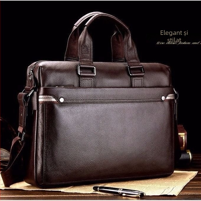 Geantă de afaceri din PU, căptușeală din piele de vacă, design crossbody/la mână, capacitate mare, potrivită pentru călătoriile de afaceri