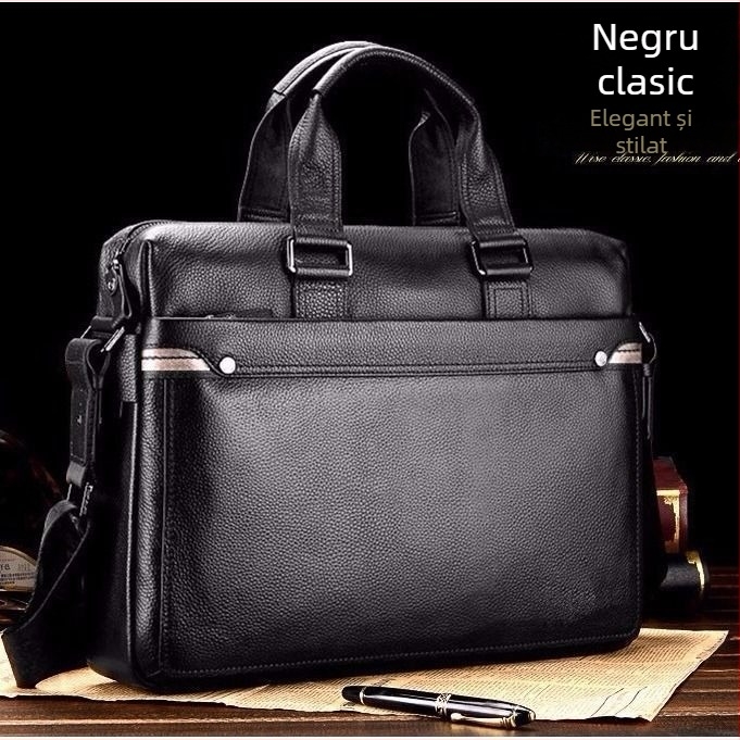 Geantă de afaceri din PU, căptușeală din piele de vacă, design crossbody/la mână, capacitate mare, potrivită pentru călătoriile de afaceri