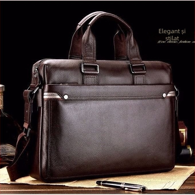 Geantă de afaceri din PU, căptușeală din piele de vacă, design crossbody/la mână, capacitate mare, potrivită pentru călătoriile de afaceri