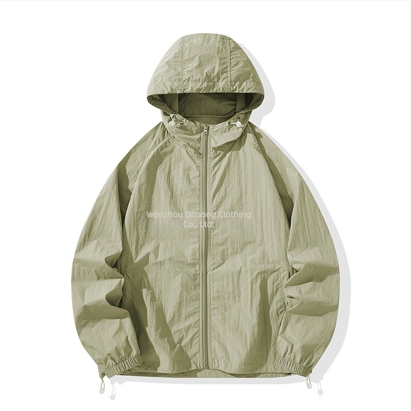 Tricou cu glugă pentru protecție solară, ușor de vară, 100% poliester, mâneci lungi