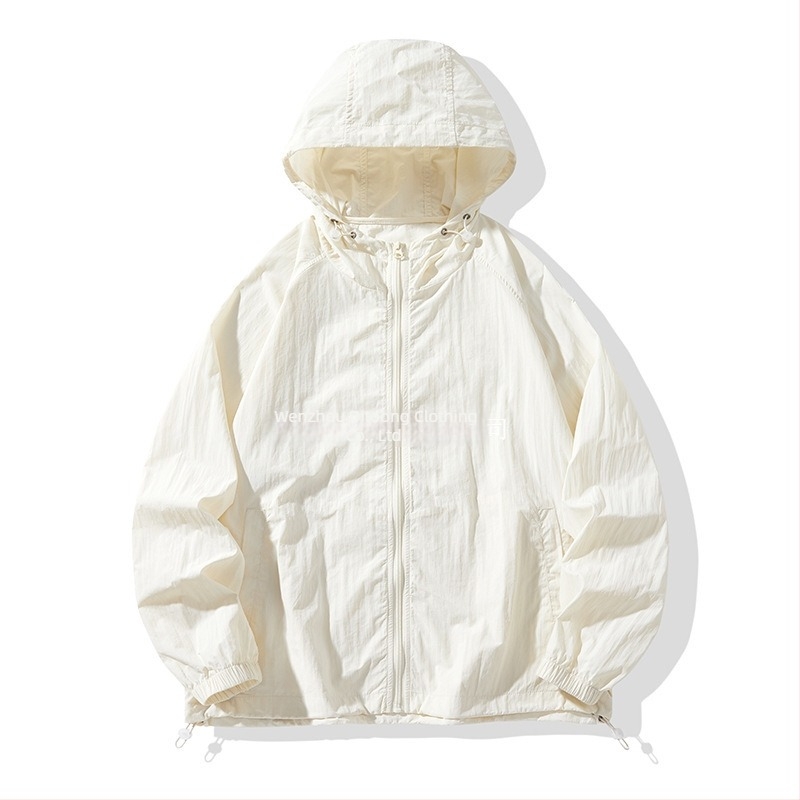 Tricou cu glugă pentru protecție solară, ușor de vară, 100% poliester, mâneci lungi