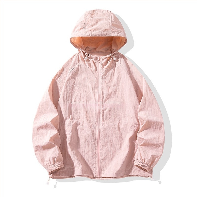 Tricou cu glugă pentru protecție solară, ușor de vară, 100% poliester, mâneci lungi