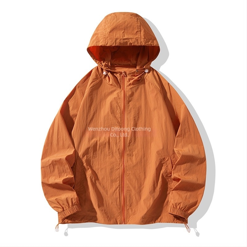 Tricou cu glugă pentru protecție solară, ușor de vară, 100% poliester, mâneci lungi