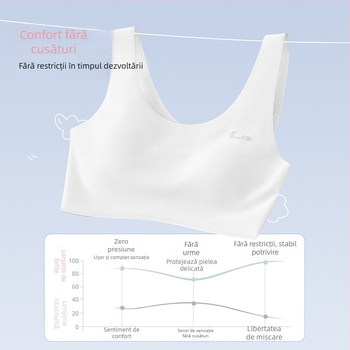 Sutien sport pentru fete adolescente, cu cupă completă, respirabil, bretele fixe duble