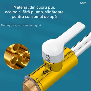 Robinet de bucătărie mixt, din cupru, cartuș ceramic, montaj vertical, 0–100 °C, 1,6 MPa