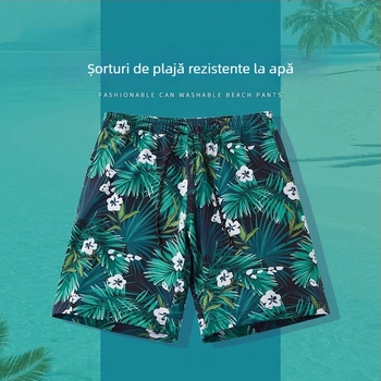 Șorturi de plajă pentru bărbați, lejer, uscare rapidă, material poliester 95%, imprimeu