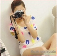 Bluza din chiffon pentru femei, imprimeu, croială lejeră, mâneci tip aripă, guler rotund, top de vară, lungime 50–65 cm