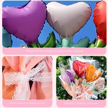 Set baloane de iubire Dongyang chengnuo yibai, folie de aluminiu, în formă de inimă, pentru Ziua Îndrăgostiților și Ziua Îndrăgostiților Chineze, accesorii foto