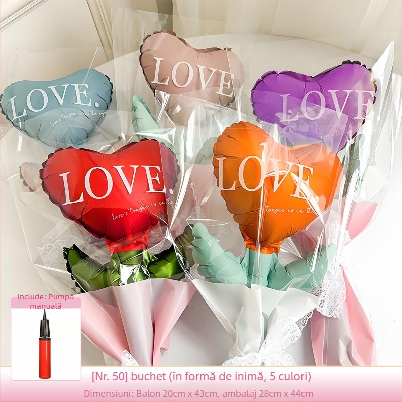 Set baloane de iubire Dongyang chengnuo yibai, folie de aluminiu, în formă de inimă, pentru Ziua Îndrăgostiților și Ziua Îndrăgostiților Chineze, accesorii foto