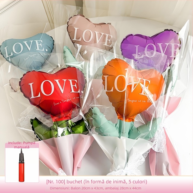 Set baloane de iubire Dongyang chengnuo yibai, folie de aluminiu, în formă de inimă, pentru Ziua Îndrăgostiților și Ziua Îndrăgostiților Chineze, accesorii foto