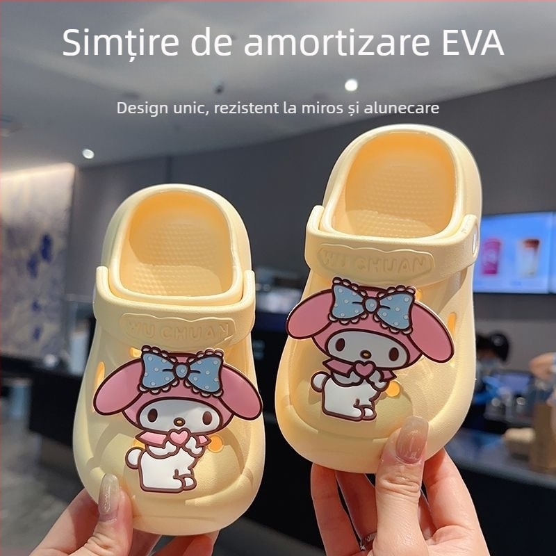 Pantofi slip-on EVA Crocs pentru copii, unisex, Stil Cartoon Paradise, 4–16 ani, vară 2025