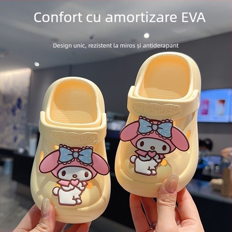 Pantofi slip-on EVA Crocs pentru copii, unisex, Stil Cartoon Paradise, 4–16 ani, vară 2025