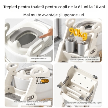 Șezut de toaletă pentru copii cu scară – scaun de antrenament pentru băieți și fete