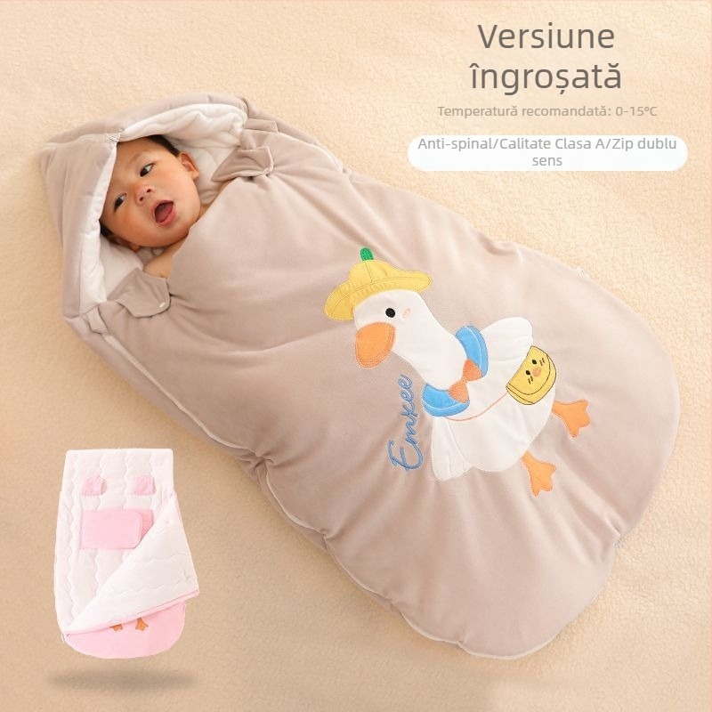 Sac de dormit pentru bebeluși / Pătură anti-kick, 100% bumbac, 3 straturi, Model aaa