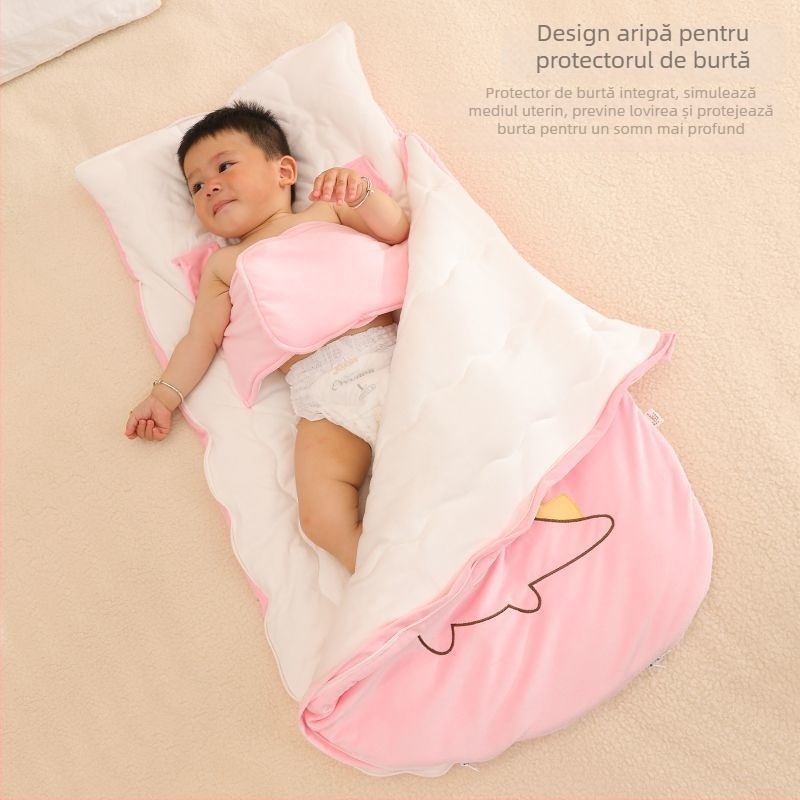 Sac de dormit pentru bebeluși / Pătură anti-kick, 100% bumbac, 3 straturi, Model aaa