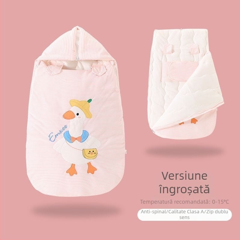 Sac de dormit pentru bebeluși / Pătură anti-kick, 100% bumbac, 3 straturi, Model aaa