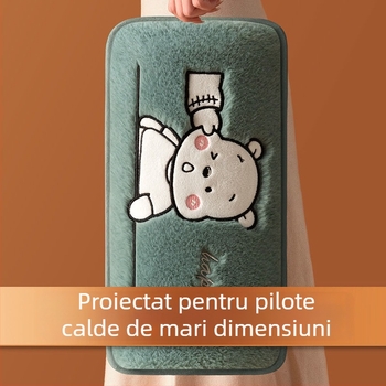 Sticlă de apă fierbinte reîncărcabilă, cu protecție la explozie – încălzire electrică, 220V, 350W, material flanel, întrerupere automată, pentru umeri, gât, talie, abdomen, picioare și mâini