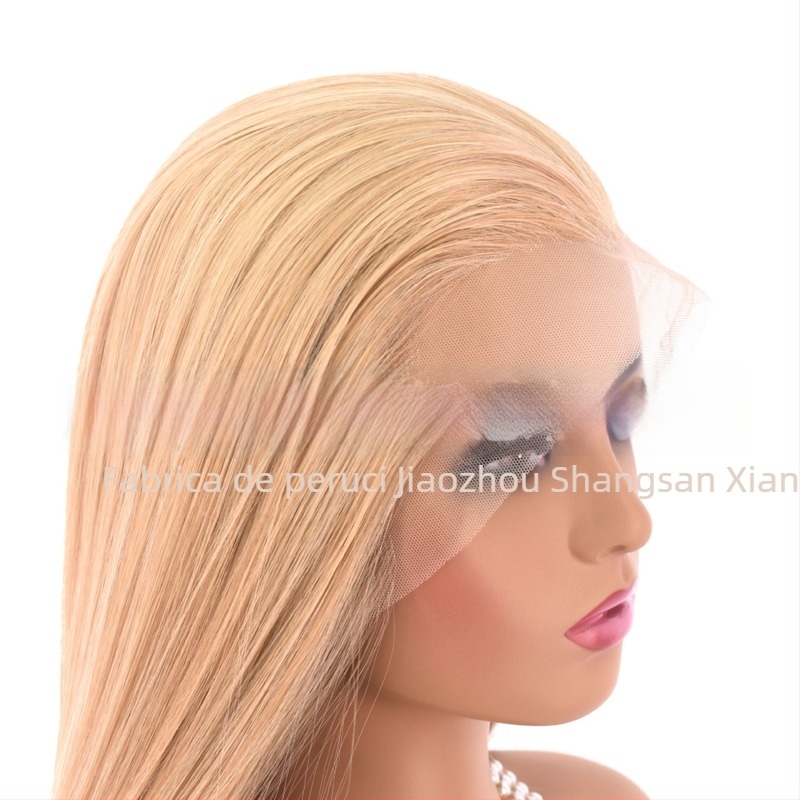 Perucă COS pentru bărbați, costum antic, păr lung drept, dantelă frontală, țesătură frontală manuală