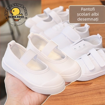 Adidași pentru copii din pânză, închidere Velcro, glezna joasă, partea superioară din pânză, branț textil