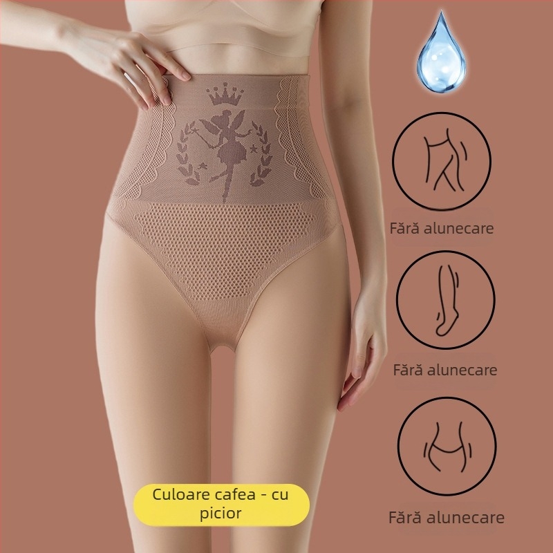 Colanți din nylon cu căptușeală de fleece, groși, cu elasticitate ridicată, model unic pentru toamnă-iarnă