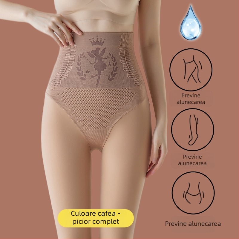 Colanți din nylon cu căptușeală de fleece, groși, cu elasticitate ridicată, model unic pentru toamnă-iarnă