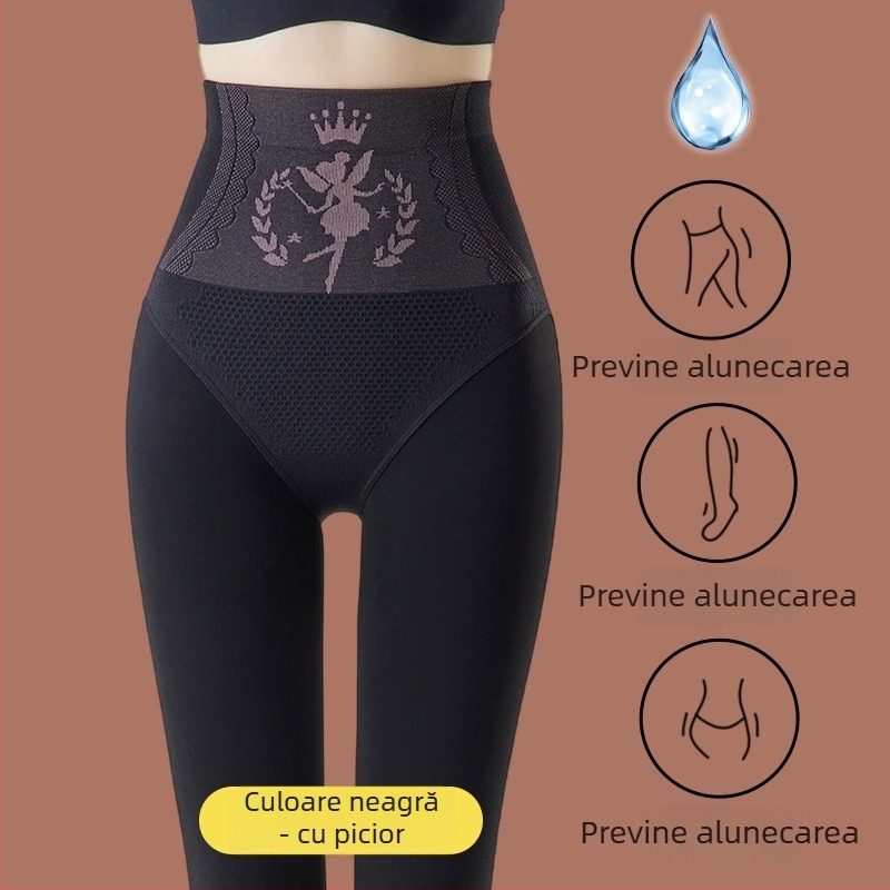 Colanți din nylon cu căptușeală de fleece, groși, cu elasticitate ridicată, model unic pentru toamnă-iarnă