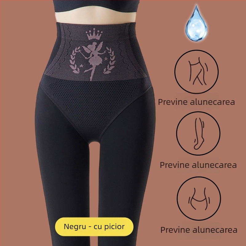 Colanți din nylon cu căptușeală de fleece, groși, cu elasticitate ridicată, model unic pentru toamnă-iarnă