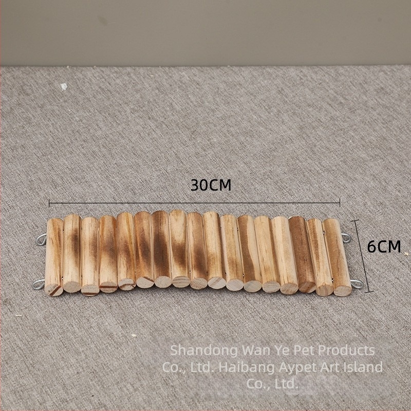 Gard decorativ din lemn masiv pentru hamster, cu scară